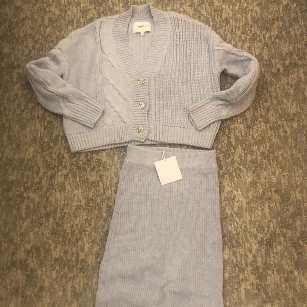 Pistola sweater and knit skirt set, sold together